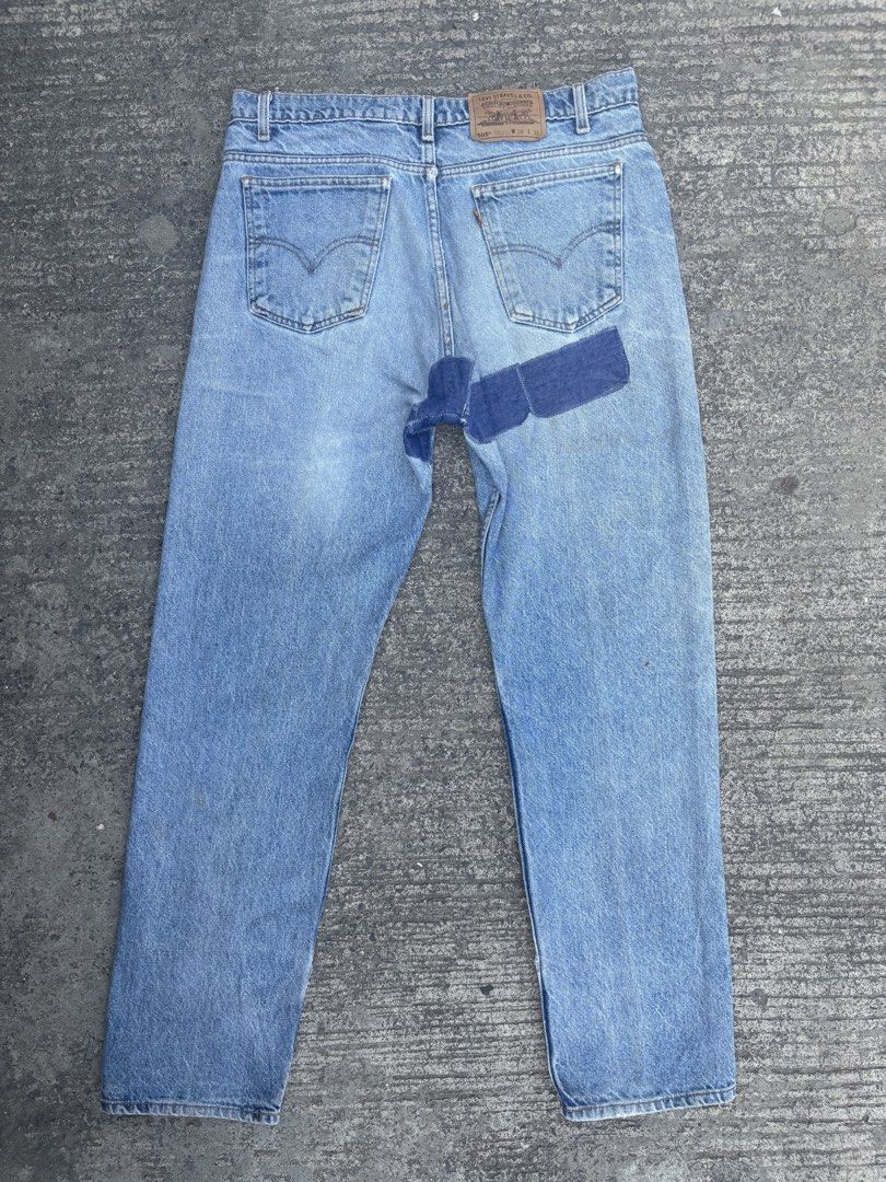Vintage Levi’s Orange Tab 505 Jeans (Category: Jeans) located in Bacolod City. Submitted by keel_08 (Listing ID 1459969670, Image 2). Description: 36 W 43 L 8 Hem Authentic Pair Patched up Jeans, Need reinforcement on the patch. +sf.