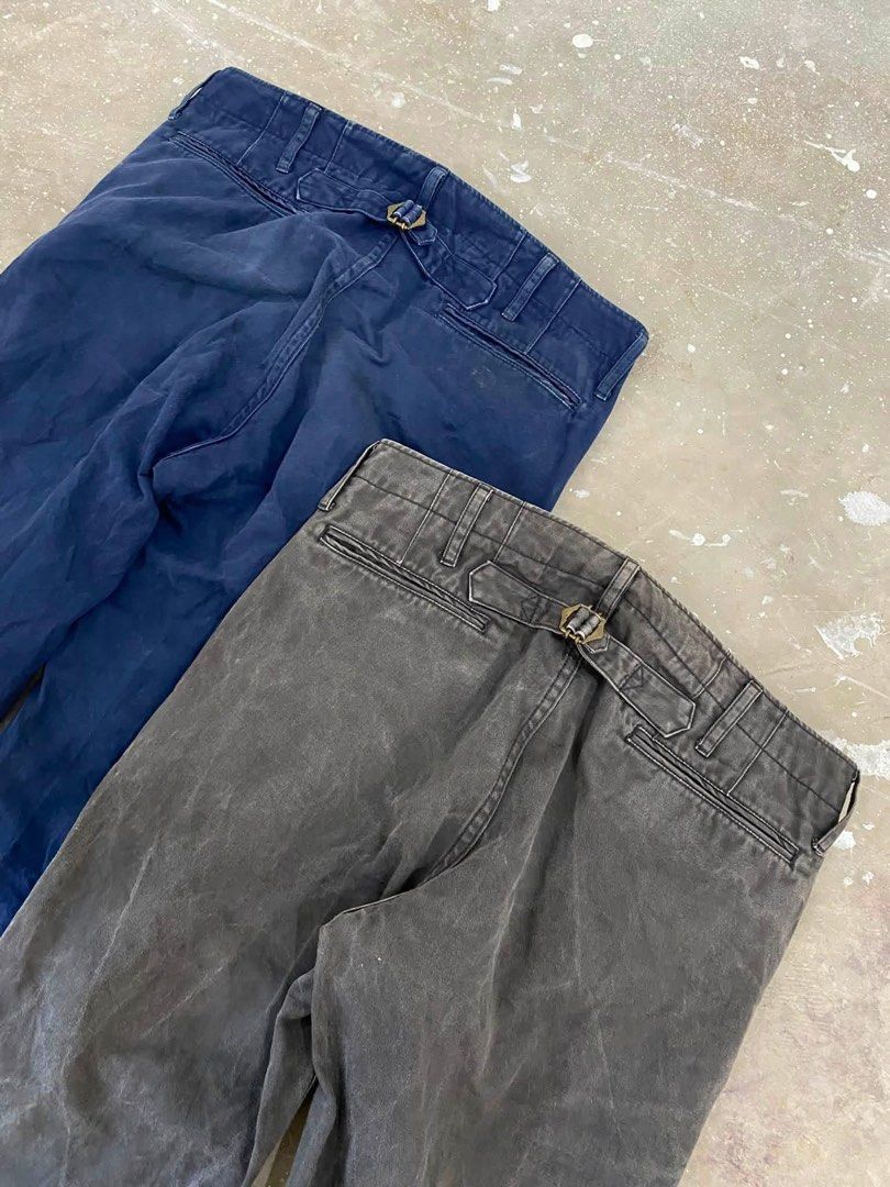 Visvim high water Chinos - Navy & Grey (Category: Chinos) located in Manila. Submitted by sepamorash53558 (Listing ID 1460002958, Image 3). Description: - Two pairs of Visvim chinos (Navy Blue & Washed Grey) - Made in Japan - Both feature adjustable waist straps at the back - Excellent quality for everyday wear - Selling both pairs together.