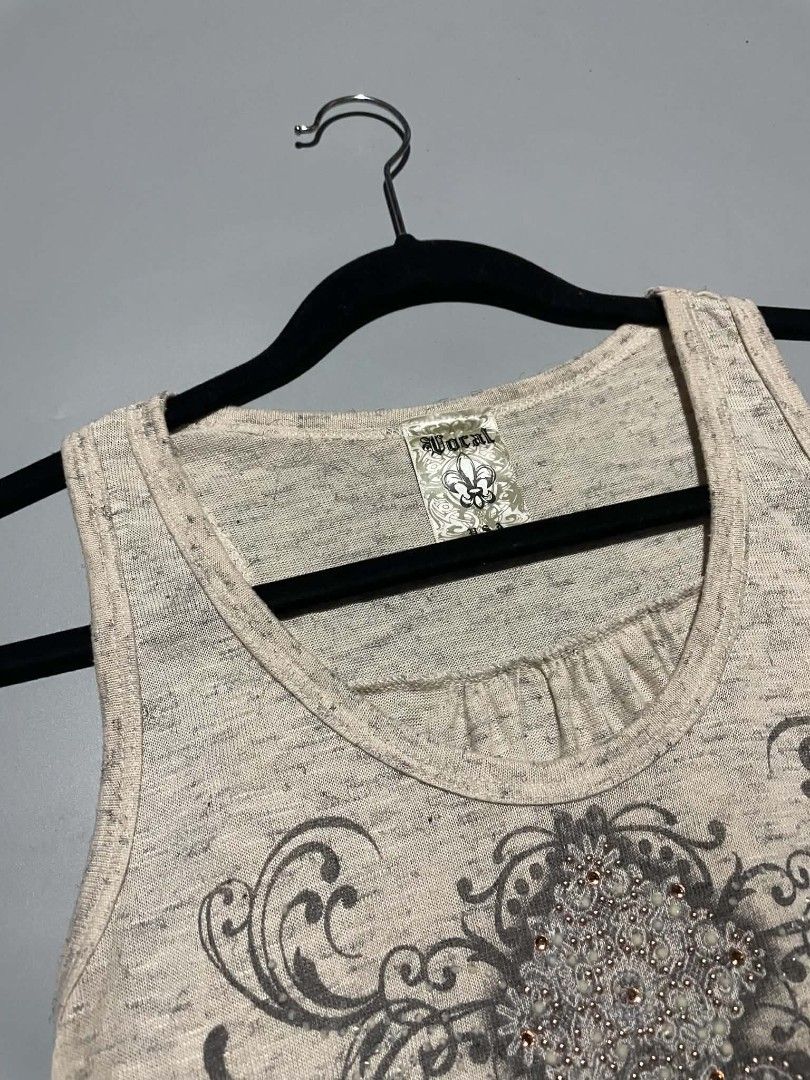 Vocal Rhinestones Cross Tank (Category: Others Tops) located in Cavite. Submitted by imgnr0 (Listing ID 1460018755, Image 2). Description: excellent condition size medium width: 18 length: 24 .