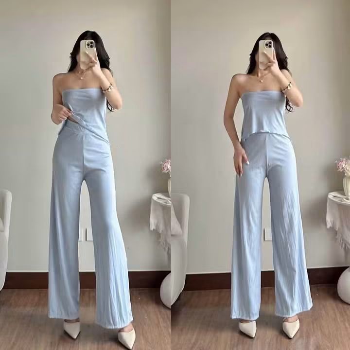 WENNA TOP AND PANTS COORDS (Category: Sets or Coordinates) located in Cainta. Submitted by agirlnamedkatkatII (Listing ID 1459948427, Image 3). Description: WENNA TUBE TOP AND PANTS COORDS P300.00 FREESIZE CAN FIT FROM SMALL-LARGE FABRIC: KNITTED 2x1 JO FABRIC NOTE: PLEASE PROVIDE 2ND AND 3RD COLOR OPTIONS.