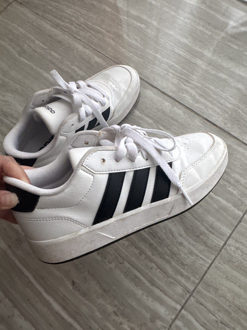 White Adidas sneakers (Category: Sneakers) located in Quezon City. Submitted by yaaasqueen (Listing ID 1460072055, Image 2). Description: New no box. .