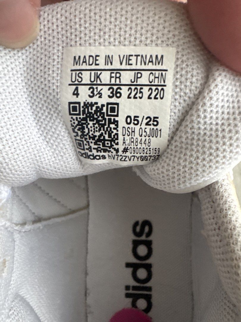 White Adidas sneakers (Category: Sneakers) located in Quezon City. Submitted by yaaasqueen (Listing ID 1460072055, Image 3). Description: New no box. .