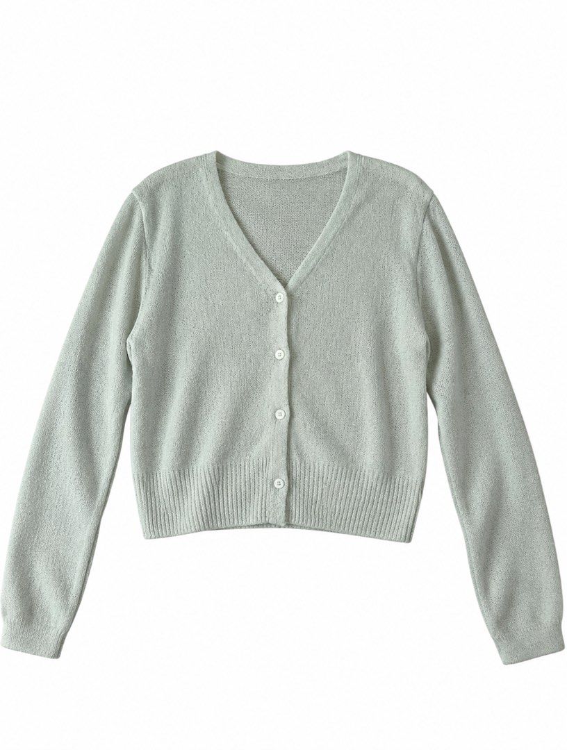 White V-Neck Knit Cardigan (Category: Longsleeves) located in Tarlac. Submitted by nevercursed (Listing ID 1457918845, Image 1). Description: Fits S-M! 📌 Additional Fee/s: + Shipping Fee 💳 MOP: GCash/BDO/Maribank 📦 MOD: J&T.