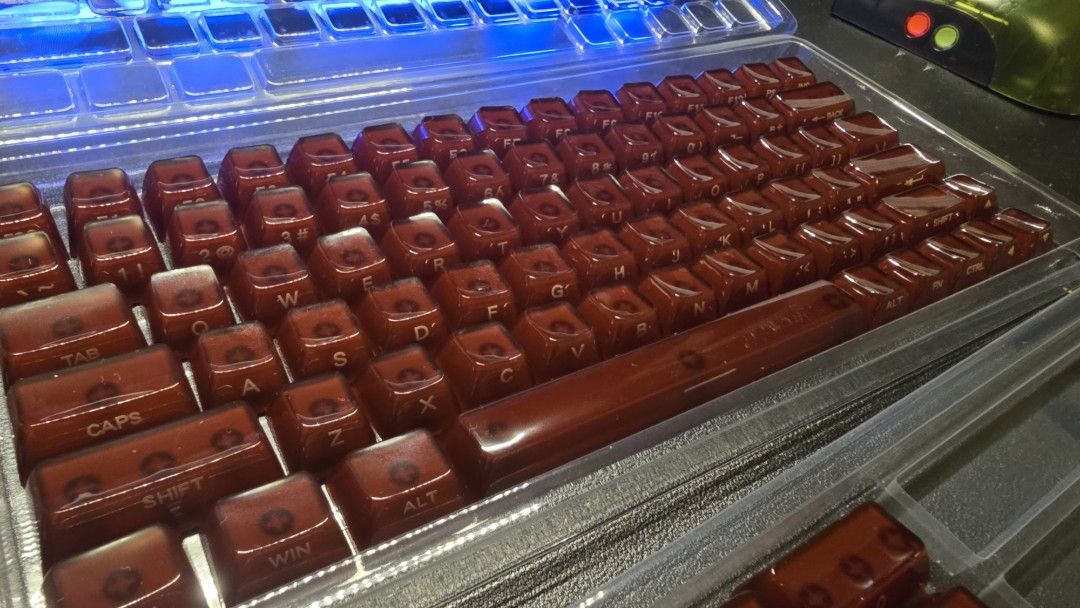 Womier Keycap Set - Translucent Red (Category: Computer Keyboard) located in Quezon City. Submitted by manixbarba (Listing ID 1460077565, Image 3). Description: - Womier Translucent Red Keycaps - Unique Glossy Finish - Comes in Original Packaging - Ideal for Mechanical Keyboard Customization - Full Set Shown in Photos.