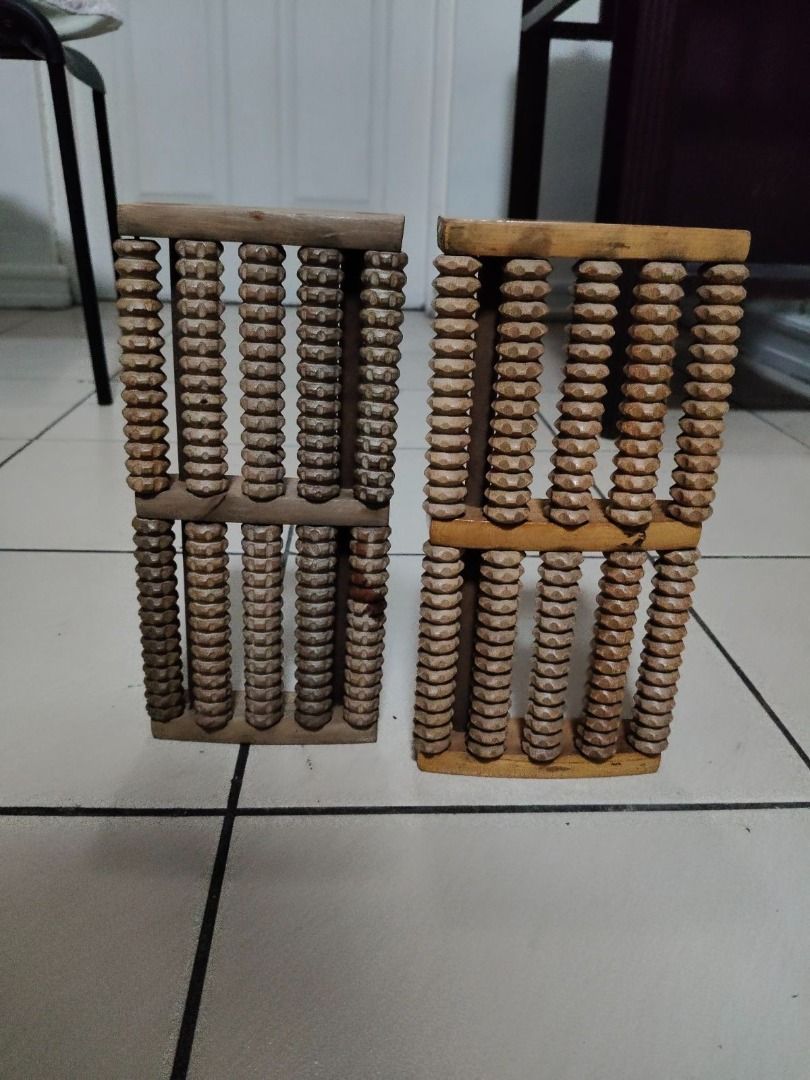 Xmas Discount!!! Wooden Foot Roller Massager 2x (Category: Massage Devices) located in Quezon City. Submitted by oddduck02 (Listing ID 1459910393, Image 1). Description: - 2x pieces wooden foot roller massager - Features multiple rollers for effective foot massage - Perfect for relieving tired feet after a long day - Simple and easy to use: just by rolling your feet over them - Reason for selling = Cleaning house - Approximate Size = L - 10 1/2in