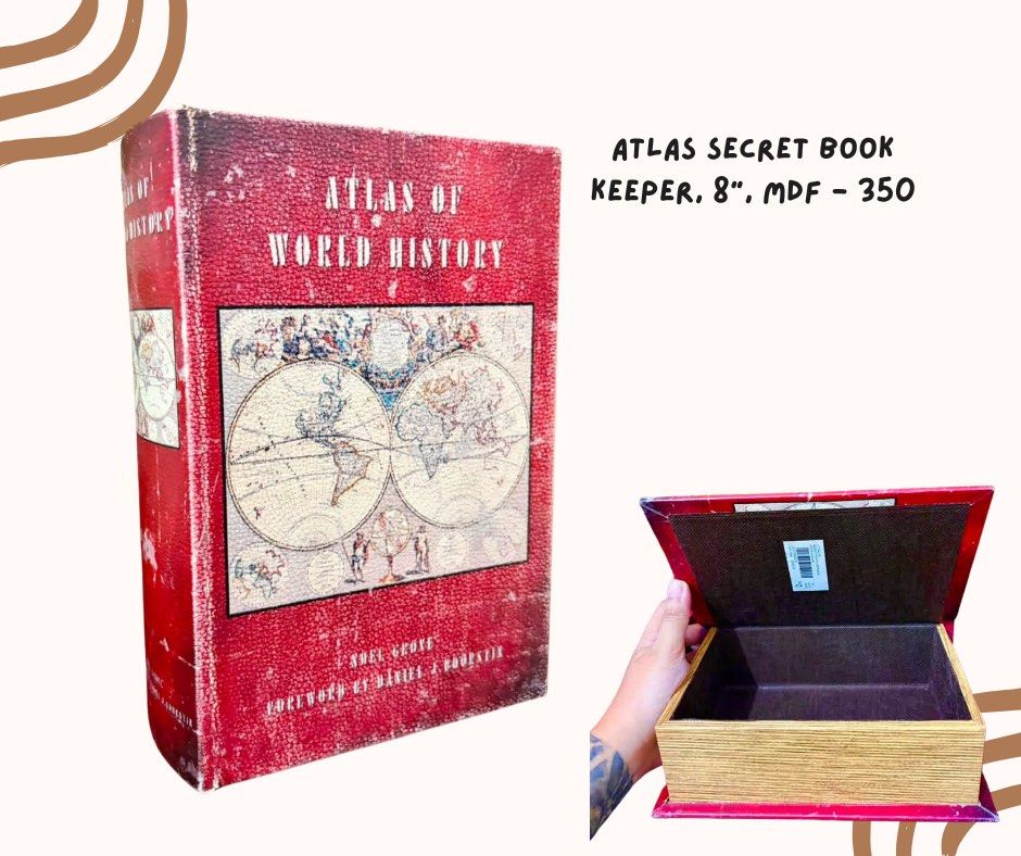 World Atlas Red Secret Book Keeper (Category: Storage Boxes & Baskets) located in Pasig City. Submitted by homeyvibesph (Listing ID 1460103520, Image 1). Description: .