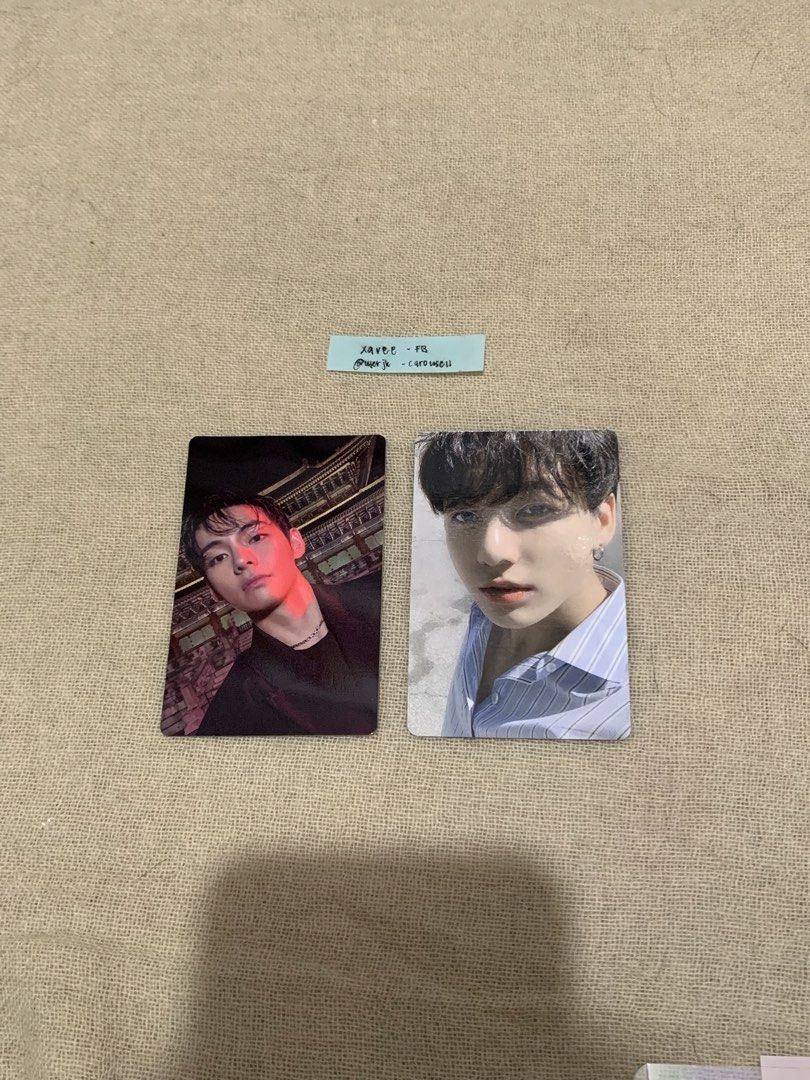 WTS BTS Photocards (Category: K-Wave Merchandise) located in Quezon City. Submitted by user.jk (Listing ID 1460025197, Image 3). Description: BTS Photocards ₱ 220 ea set ╰› onhand ╰› x sensi ╰› mint condi (unless stated) ╰› payo / 50% nrdp ⊹ ࣪ ˖ dm to claim mop: gcash / maribank mod: JNT / meet up (sm north / morayta) rfs: need funds for bruno mars 😭 .