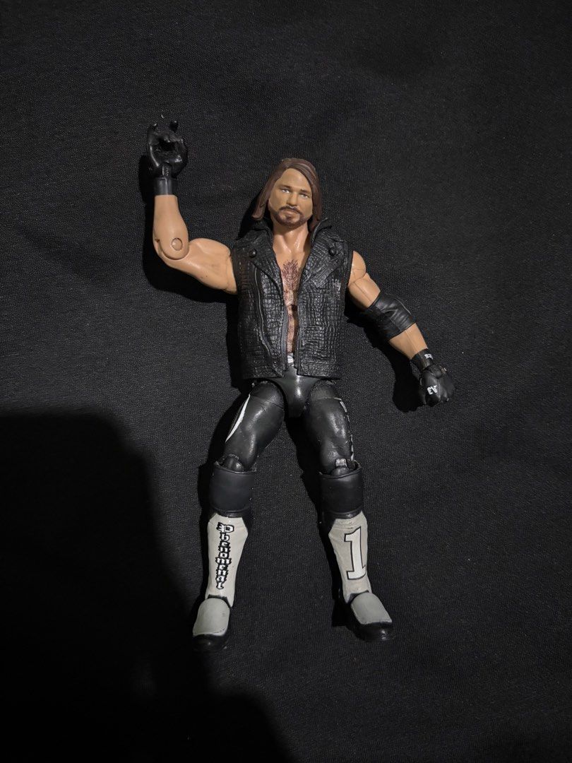 WWE AJ Styles Elite Figure (Category: Figurines & Statues) located in Taguig. Submitted by ancientpenis (Listing ID 1459983391, Image 1). Description: Aj Styles Elite Custom Bullet Club Figure Good condi 800.