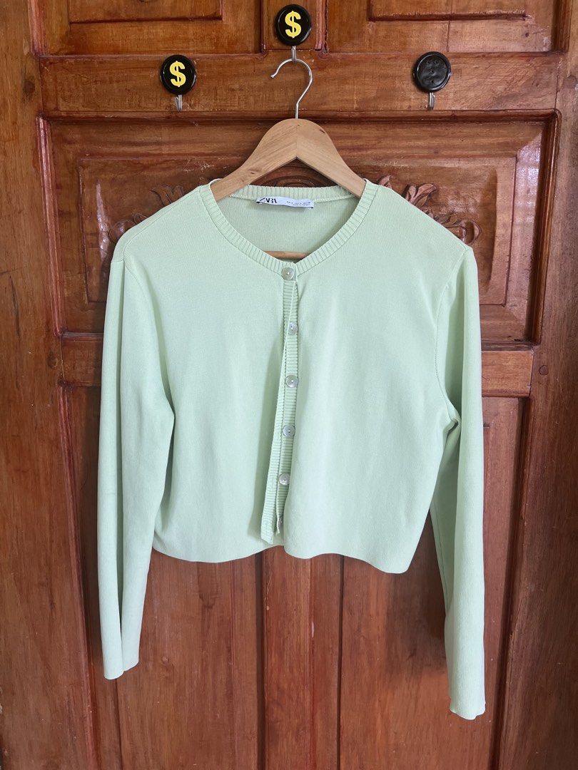 Zara cardigan set (Category: Others Tops) located in San Fernando. Submitted by prettyfinds2021 (Listing ID 1460029843, Image 1). Description: Sold as set Apple/mint/pastel green in color Bought originally at ₱3K.
