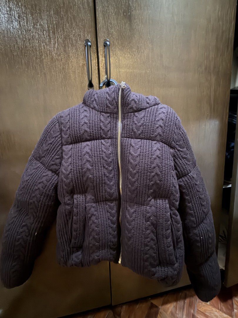 Zara Jacket (Category: Coats, Jackets and Outerwear) located in Makati City. Submitted by declutteringden (Listing ID 1459975376, Image 2). Description: - Zara thick knit jacket - Color: Chocolate Brown - Used 1x in the US - good for 10 degrees and below - Mode of Payment: Gcash or BDO only - Delivery via Lalamove, Grab or GGX.