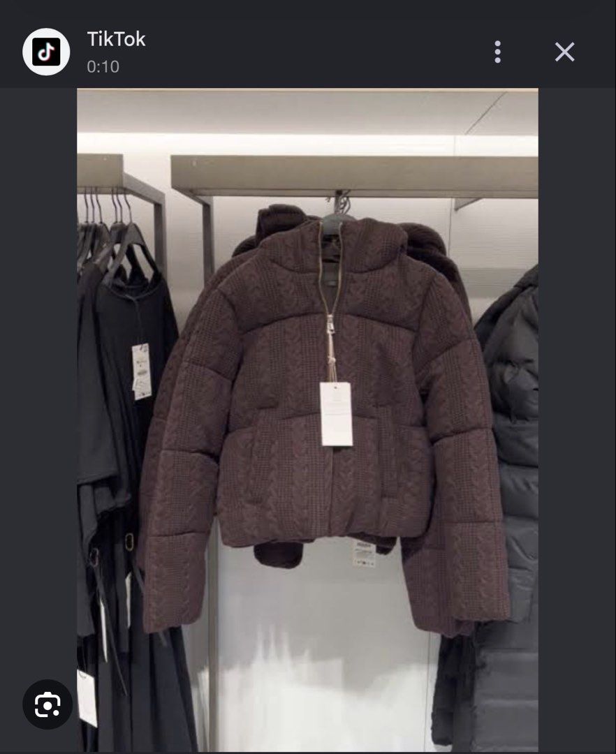 Zara Jacket (Category: Coats, Jackets and Outerwear) located in Makati City. Submitted by declutteringden (Listing ID 1459975376, Image 1). Description: - Zara thick knit jacket - Color: Chocolate Brown - Used 1x in the US - good for 10 degrees and below - Mode of Payment: Gcash or BDO only - Delivery via Lalamove, Grab or GGX.