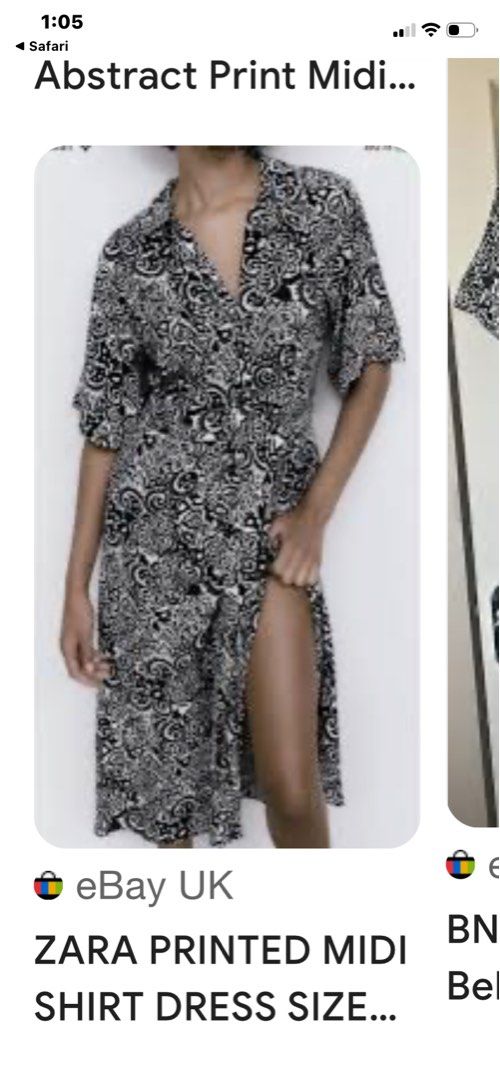 Zara printed shirt dress m (Category: Dresses) located in Muntinlupa City. Submitted by shoebizzness (Listing ID 1459952927, Image 2). Description: Zara shirt dtrss m size Has pockets 52 inches length Too small for me now J & t shipping Free ship at 750 price only ncr address Fabric is rayon I sewed a snap in between button in top area fabric was too soft it was opening up 3395 retail .