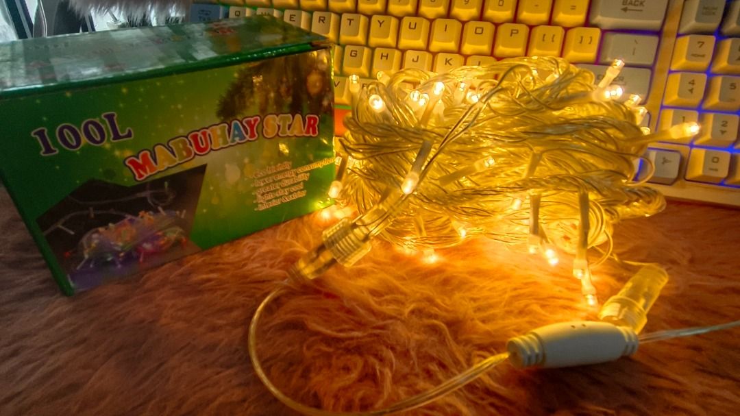 100LED Transparent String Lights Ready Outdoor (Category: Lighting) located in Manila. Submitted by glenndy_07 (Listing ID 1460196512, Image 3). Description: 100 LEDS Transparent String Lights Price: P295.00 Key Features: LED Count: 100 Length: 9meters Voltage: 220V Controller: Blinking or Steady Wire Colour: Transparent READY FOR OUTDOOR USE. Certification: ICC Certified & Product Standard compliant Colours Available: White, Warm White, Yellow, 
