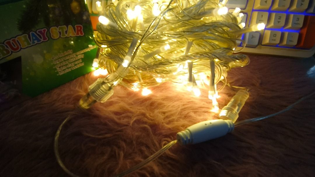 100LED Transparent String Lights Ready Outdoor (Category: Lighting) located in Manila. Submitted by glenndy_07 (Listing ID 1460196512, Image 2). Description: 100 LEDS Transparent String Lights Price: P295.00 Key Features: LED Count: 100 Length: 9meters Voltage: 220V Controller: Blinking or Steady Wire Colour: Transparent READY FOR OUTDOOR USE. Certification: ICC Certified & Product Standard compliant Colours Available: White, Warm White, Yellow, 