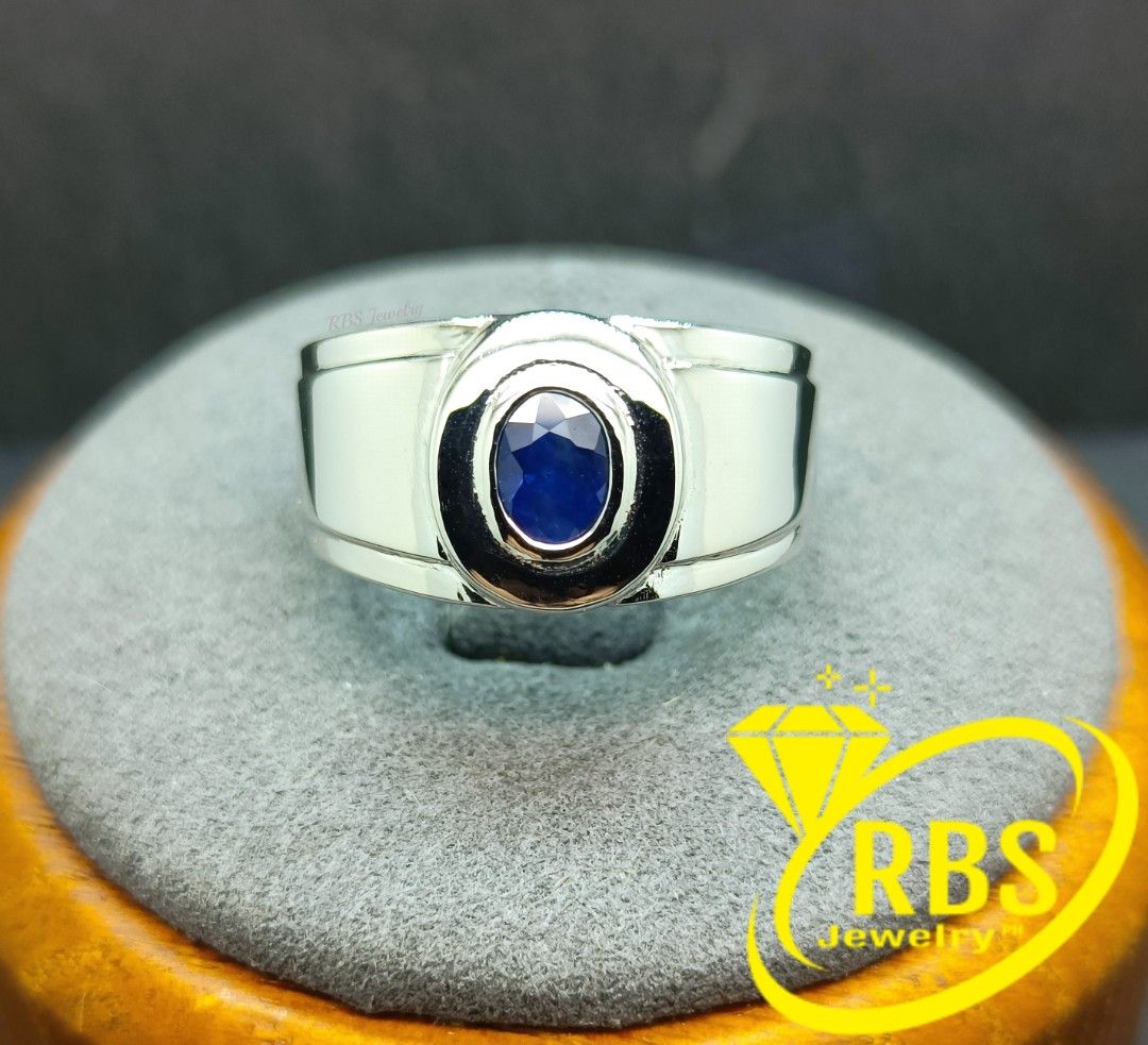 14k African Blue Sapphire Mens Ring (Category: Jewelry) located in Manila. Submitted by rbsjewelry (Listing ID 1460188784, Image 1). Description: 14k African Blue Sapphire Mens Ring - Made to Order - .81 Carat Approx Natural Sapphire - Unheated, Earth-Mined: Africa - Solid 14k White Gold Setting - Available in Emerald, Citrine, Garnet - Ruby, Rhodolite, Tourmaline, Opal - Topaz, Spessartite, Zircon, Peridot - Demantoid, Aquamarine, Sphene - Jadei