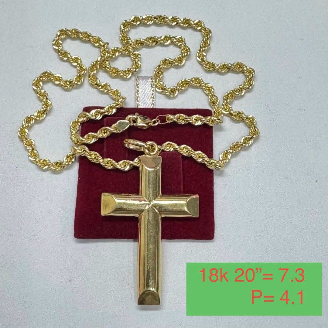 18k Saudi gold cross necklace (Category: Necklaces) located in Manila. Submitted by bhelgoldseller2ndaccount (Listing ID 1460188731, Image 2). Description: New!!✨New!!✨New!! Authentic 18k Saudi Golds 💯pawnable/naisasanla 💯with high appraisal rate 💯good investment 💯Direct supplier price 👉OPEN for resellers 🌺please take time to evaluate their actual sizes and grams 👉Best panggift for all occasions ✅ Sold per grams not per piece Kya lowest pr