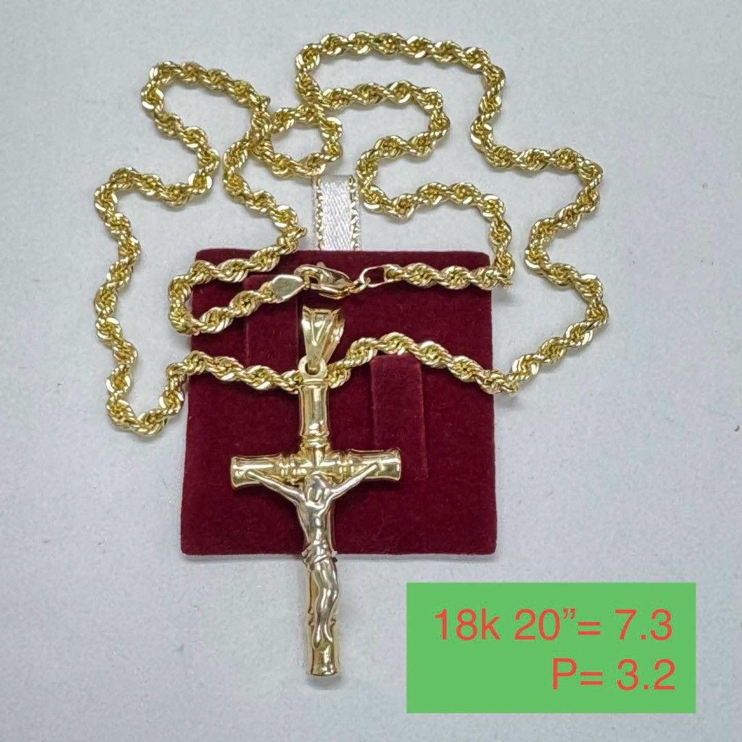 18k Saudi gold cross necklace (Category: Necklaces) located in Manila. Submitted by bhelgoldseller2ndaccount (Listing ID 1460188731, Image 1). Description: New!!✨New!!✨New!! Authentic 18k Saudi Golds 💯pawnable/naisasanla 💯with high appraisal rate 💯good investment 💯Direct supplier price 👉OPEN for resellers 🌺please take time to evaluate their actual sizes and grams 👉Best panggift for all occasions ✅ Sold per grams not per piece Kya lowest pr