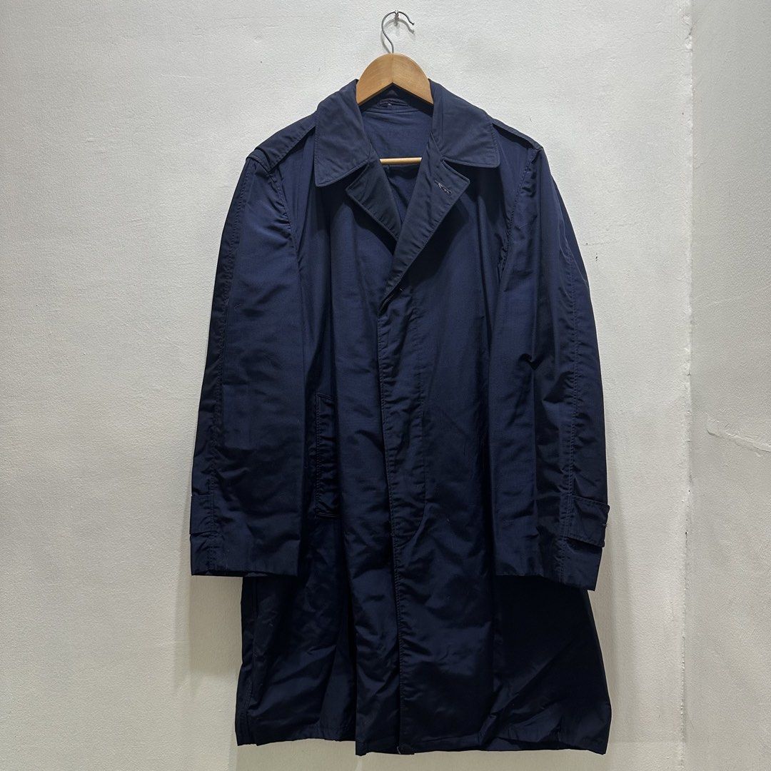 50s USAF Shade 157 Raincoat (Category: Coats, Jackets and Outerwear) located in Quezon City. Submitted by brassolivesvntg (Listing ID 1460204673, Image 1). Description: U.S. Air Force issue raincoat dated February 15, 1956, manufactured by Quality Clothing Mfg. Co., Inc. under specification MIL-R-3386A. Rendered in the iconic USAF Blue Shade 157, it reflects the post-Korean War transition where military tailoring adopted high-performance syntheti