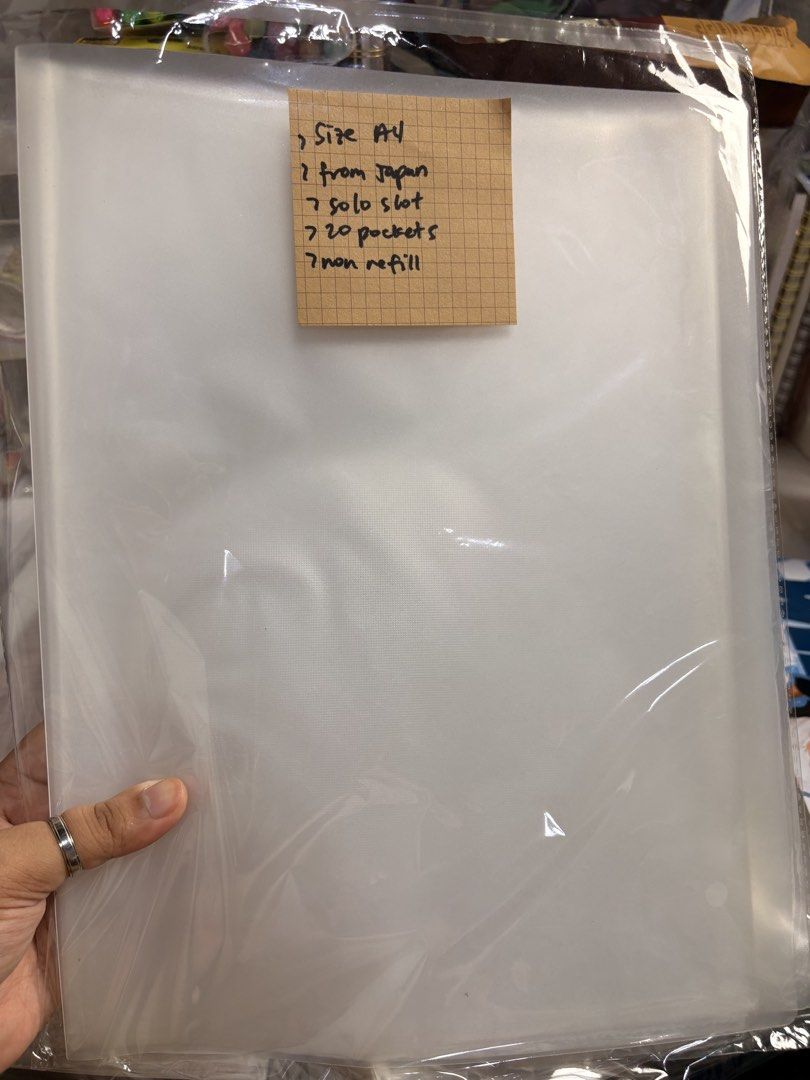 A4 Clear Binder (Category: Stationery & School Supplies) located in Pasig City. Submitted by purplewingsph1 (Listing ID 1460108220, Image 1). Description: - Non-ring - 20 pockets PAYO Only. Strictly no COD. (Please view my Carousell profile for proof of legitimacy: purplewingsph1) Mode of payment: Gcash, Maya, or Bank transfer (Seabank or UB) Mode of Delivery: Buyer will shoulder shipping. Can do Same-day-delivery within Metro Manila (Via Lalamov