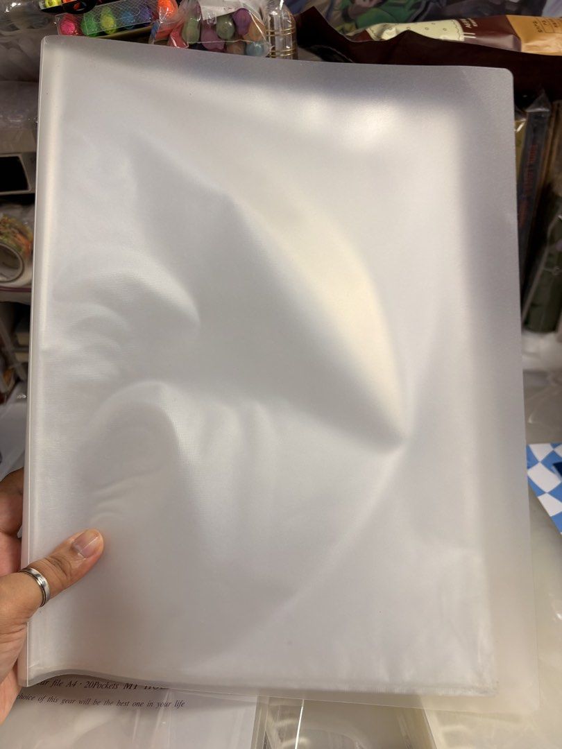 A4 Clear Binder (Category: Stationery & School Supplies) located in Pasig City. Submitted by purplewingsph1 (Listing ID 1460108220, Image 2). Description: - Non-ring - 20 pockets PAYO Only. Strictly no COD. (Please view my Carousell profile for proof of legitimacy: purplewingsph1) Mode of payment: Gcash, Maya, or Bank transfer (Seabank or UB) Mode of Delivery: Buyer will shoulder shipping. Can do Same-day-delivery within Metro Manila (Via Lalamov