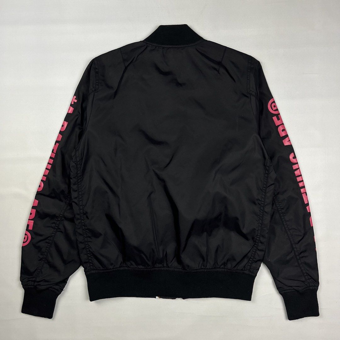 A Bathing Ape MA-1 Jacket (Category: Coats, Jackets and Outerwear) located in Puerto Princesa. Submitted by paradise5300 (Listing ID 1460206979, Image 3). Description: A Bathing Ape MA-1 Jacket Tagged Size: Small Dimensions Inches length: 24.5 Inches width: 20 Condition: Excellent Color rate: 10 Flaws: None 4,599 shipping fee is not yet included. .