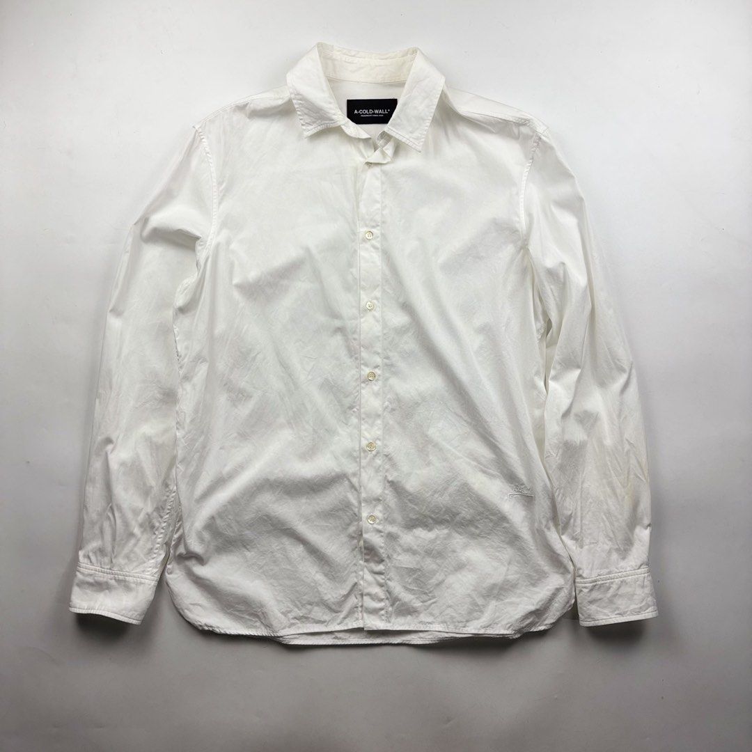 A Cold Wall Buttoned Shirt (Category: Tshirts & Polo Shirts ) located in Makati City. Submitted by ragrepository (Listing ID 1460247754, Image 1). Description: A Cold Wall Shirt Tagged as Medium Length- 30” Pit to pit- 22.5” Sleeves- 25.5” Shoulder-19” Condition- 8.5/10 Flaw- stain .