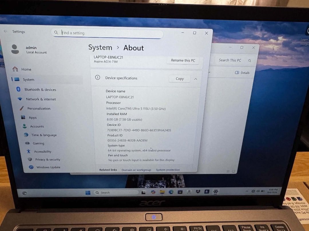 ACER ASPIRE GO 14 AG14-71M (Category: Laptops & Notebooks) located in Manila. Submitted by juliaveluz (Listing ID 1460198162, Image 1). Description: ACER ASPIRE GO 14 AG14-71M ✨ Intel Core Ultra 5 115U ✨ 8GB RAM ✨ 512GB SSD ✨ 14” WUXGA Display ✨ Intel Graphics ✨ Windows 11 ✨ USB Type-C / USB 3.2 ✨ HDMI 2.1 ✨ Slim & Lightweight Design Perfect for: Students, online classes, Microsoft Office, research, browsing, Zoom/Google Meet, programming, presen