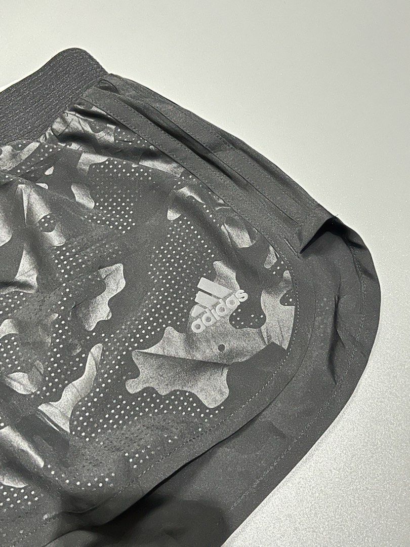Adidas Running Shorts Black Camo Size S (Category: Activewear) located in Manila. Submitted by jorgemabelin2001 (Listing ID 1460193259, Image 2). Description: - Black Adidas running shorts with a cool camo pattern. - Elastic waistband with adjustable drawstring. - Features built-in briefs for added comfort and support. - Versatile for workouts, running, or casual wear. - Size S (check tag in photos)..