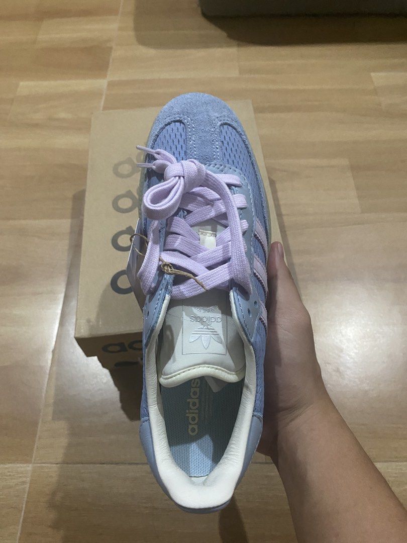 Adidas Samba OG Tactile Blue (Category: Sneakers) located in Santa Rosa. Submitted by lesssojuplease (Listing ID 1460132706, Image 2). Description: Brand new with box and extra white laces Sizes available: 6.5 US Women/ 5.5 US Men 7 US Women/ 6 US Men 100% authentic Easter vibes Ship via Lalamove, LBC Location: Sta. Rosa, Laguna.