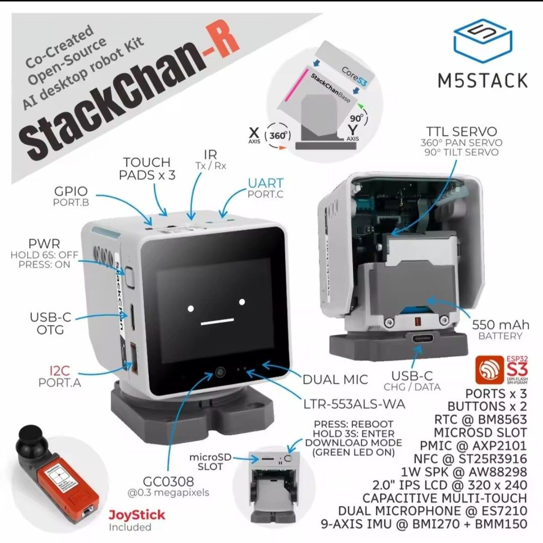 AI STACKCHAN FULL SET TOY OPEN SOURCE PROGRAMMING COMPUTING ASSISTANT CHATBOT (Category: Office & Business Technology) located in Singapore. Submitted by buyandsell2you (Listing ID 1460111299, Image 3). Description: STILL AVAILABLE! ONLY 1 STOCK LEFT! *Condition: Brand New! Comes with original box! *Paynow and cash transactions only. *Lowballer not entertained. *MIA buyers WILL be reported. (一手交钱，一手交货。).