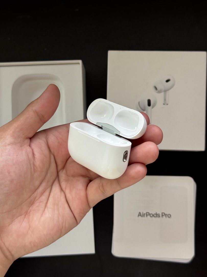 Airpods PRO 2 CHARGING CASE TYPE-C ONLY (Category: Earphones) located in Manila. Submitted by prelovedbyporttt (Listing ID 1460176306, Image 3). Description: Airpods PRO 2 CHARGING CASE TYPE-C ONLY 🔗PERSONAL WARRANTY: 1 MONTH (Valid as long as the item hasn’t been dropped or exposed to water) • 100% No hidden defects • 100% Battery health is in great condition • 100% Fully functional • 100% Original item (feel free to check my transaction post o