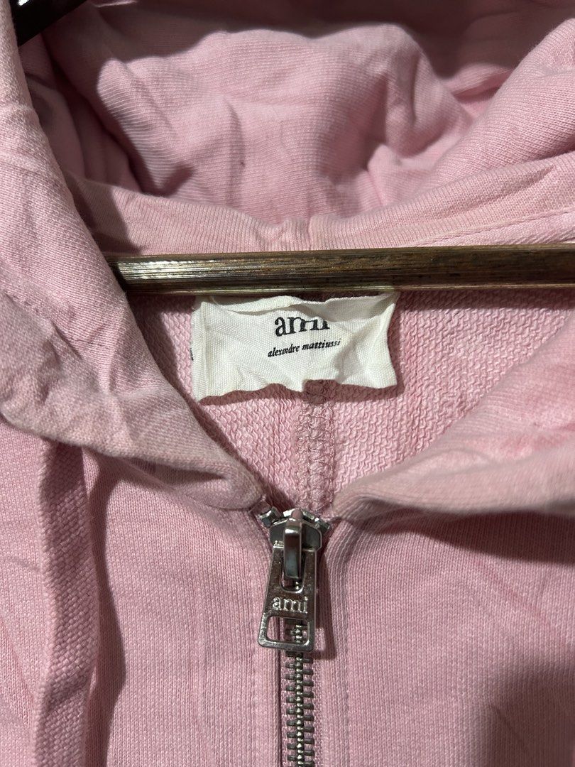 AMI Zip Up hoodie (Category: Luxury Apparel) located in Santa Rosa. Submitted by unexpected.finds4026 (Listing ID 1460295159, Image 3). Description: Large on tag 25 W 30 L best fit to XL 9.5/10 condition 9.5/10 color rate heavy Cloth complete tags issue: need wash .