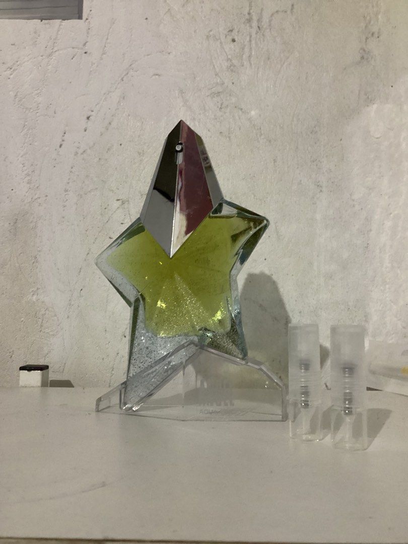 Angel Aqua Chic EDT 2012 by Thierry Mugler 1ml Decant (Category: Fragrance & Deodorants) located in Alfonso. Submitted by glenngarcia03 (Listing ID 1460206956, Image 3). Description: 2-3 slots.