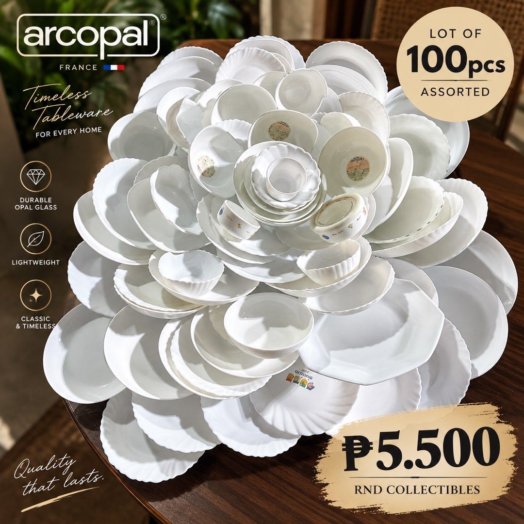 ARCOPAL 100pcs assorted (Category: Other Kitchenware & Tableware) located in Batangas. Submitted by rnd_collectibles08 (Listing ID 1460212206, Image 1). Description: .
