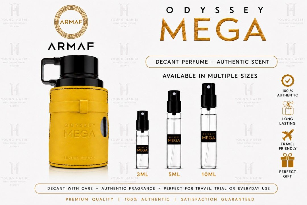 Armaf Odyssey Mega (Category: Fragrance & Deodorants) located in Manila. Submitted by decant_fullbottle (Listing ID 1460201801, Image 1). Description: ✅ 100% Authentic • Genuine • Original I only sell authentic fragrances. No fakes, replicas, or counterfeit products. All decants are freshly prepared only after your payment has been confirmed to ensure quality, cleanliness, and authenticity. Please allow a little time for preparation. 📌 DECANTS O