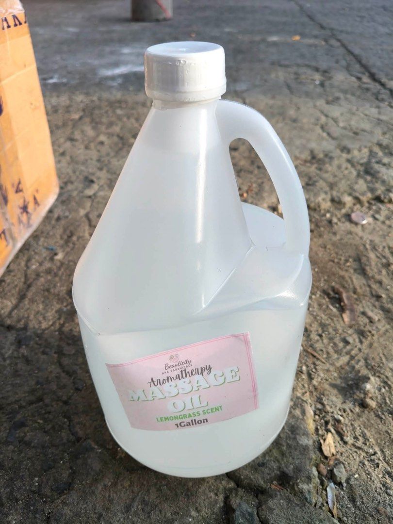 Aromatherapy Massage Oil - 1 Gallon (Category: Body Care) located in Dasmarinas. Submitted by legitbeauty08 (Listing ID 1460109141, Image 3). Description: - Gallon size aromatherapy massage oil - Available scents: Bubblegum & Lemongrass - Ideal for professional massage or personal relaxation - Brand new, unopened - Excellent value for a large quantity.