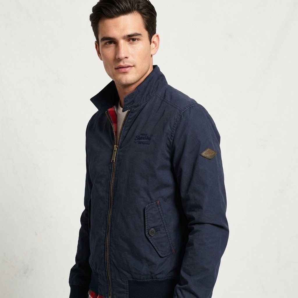 Authentic Superdry Japan Harrington Bomber Jacket (Navy Blue) - Size Medium (Category: Coats, Jackets and Outerwear) located in Manila. Submitted by ken_kho (Listing ID 1460253504, Image 1). Description: ​🔥 AUTHENTIC SUPERDRY JAPAN HARRINGTON / BOMBER JACKET 🔥 ​Selling this premium Superdry Harrington style jacket. Heavyweight, comfortable, and packed with signature brand hardware details! ​✨ PRODUCT DETAILS: ​🏷️ Brand: Superdry (Authentic) ​�