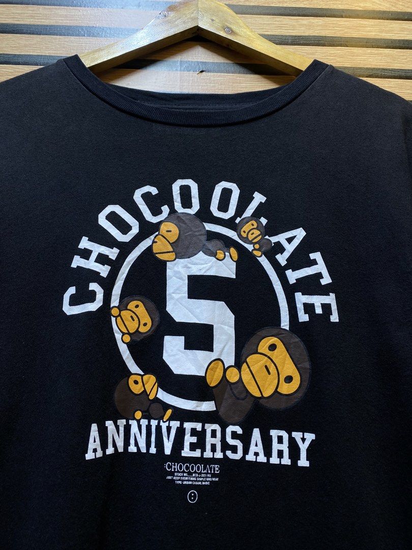 Baby milo by A Bathing ape x Chocolate (Category: Tshirts & Polo Shirts ) located in Makati City. Submitted by drip.poww (Listing ID 1460275787, Image 3). Description: - Authentic Bape x Chocolate - Color: Black - Size: Large - Dimes: 22x28 - Authentic - Excellent condition - Need wash, fresh from bale - Material: 100% Cotton Please don’t expect too much—these are thrifted (ukay) items. 😊 !!STILL NEGOTIABLE!!.