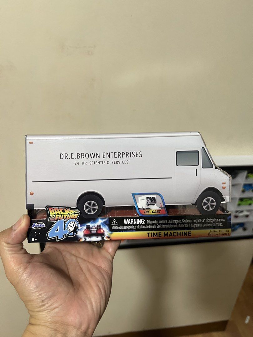 Back to the Future 40 Years Time Machine Die-Cast (Category: Vehicle & Diecast Models) located in Mandaluyong City. Submitted by yodad (Listing ID 1460286086, Image 3). Description: - Dr. Emmett Brown's Time Machine die-cast model - 40 Years Edition - Features 'DR. E. BROWN ENTERPRISES' on the side - Perfect for collectors - Comes in original packaging.