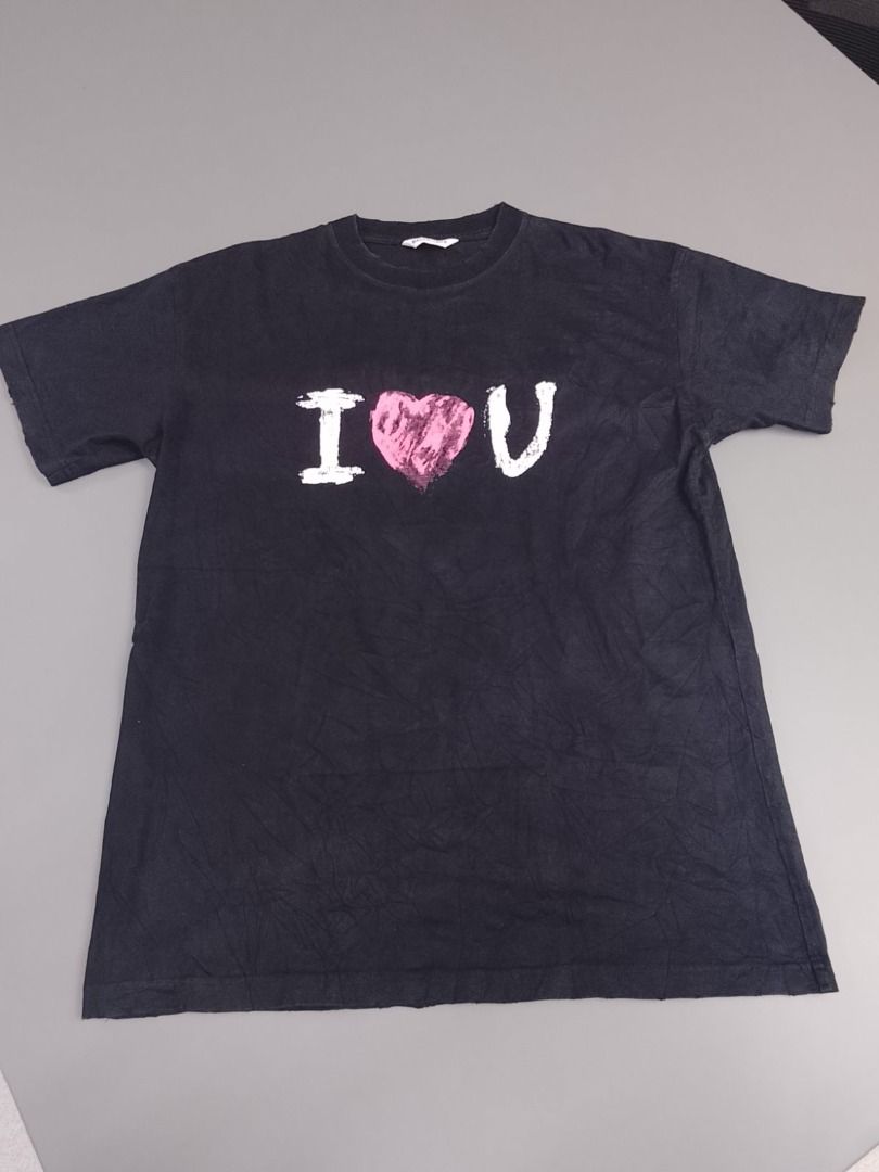 Balenciaga LOVE Shirt (Category: Luxury Apparel) located in Pasig City. Submitted by thriftshop.pinas (Listing ID 1460164363, Image 2). Description: Balenciaga Love Shirt -Size: Small on tag best fit to Medium -Dimes: 22 x 28 -Color Rate: 9.5 / 10 -No issue at all -Complete Tags.