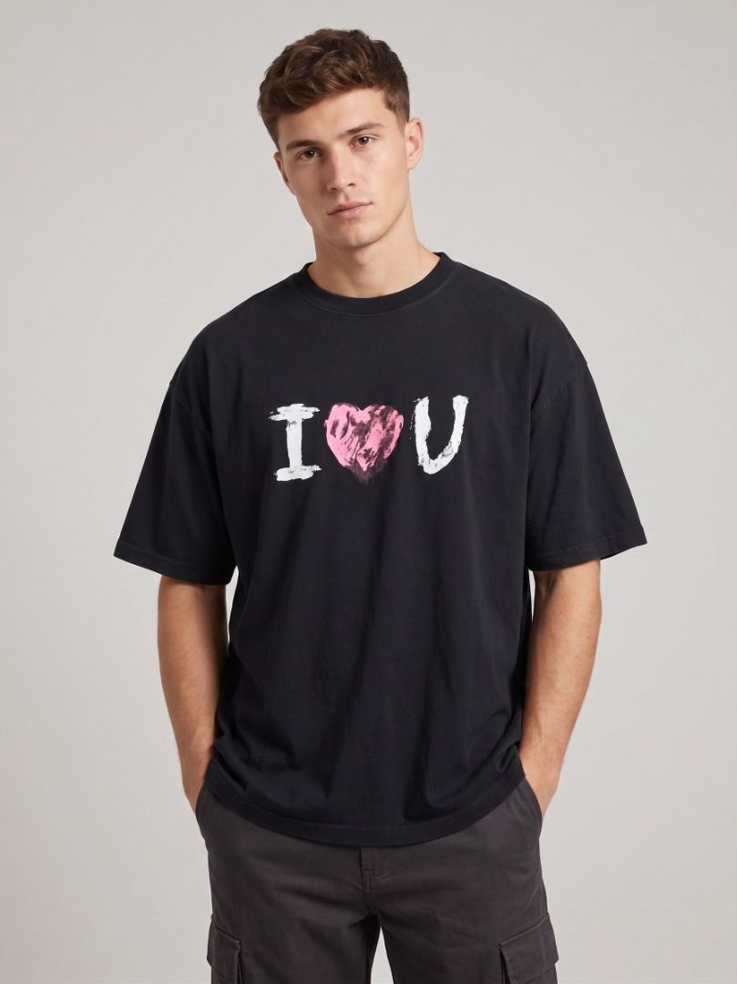 Balenciaga LOVE Shirt (Category: Luxury Apparel) located in Pasig City. Submitted by thriftshop.pinas (Listing ID 1460164363, Image 1). Description: Balenciaga Love Shirt -Size: Small on tag best fit to Medium -Dimes: 22 x 28 -Color Rate: 9.5 / 10 -No issue at all -Complete Tags.