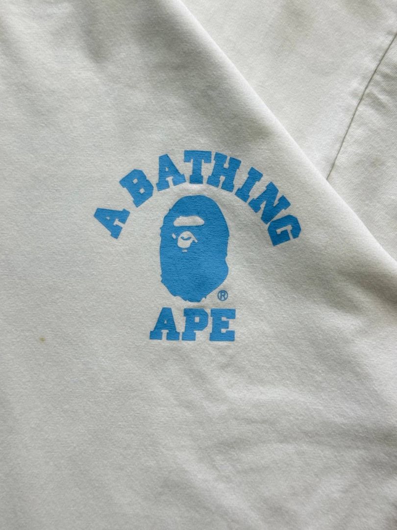 BAPE "Ape together strong" Shirt (Category: Tshirts & Polo Shirts ) located in Manila. Submitted by grailsociety.ph (Listing ID 1460255529, Image 3). Description: BAPE "Ape together strong" Shirt Tag Size - Large Measurements: Length- 27.5" Width- 20" Good Condition Issue: Repaired hole and dot stains Price: ₱1,600 Model details: 5'8 81kg.