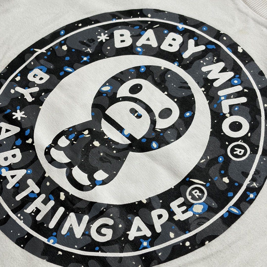 Bape x Baby Milo Tee (Category: Tshirts & Polo Shirts ) located in Makati City. Submitted by tulakngdamit.ph (Listing ID 1460276551, Image 3). Description: WTS! Bape x Baby Milo Tee Width: 18 Inches Length: 26 Inches Excellent.