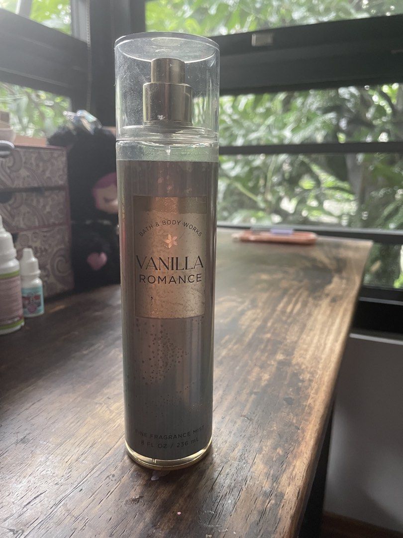 Bath and Body Works Vanilla Romance (Category: Fragrance & Deodorants) located in Manila. Submitted by angelcakes_ (Listing ID 1460168490, Image 1). Description: Bottle is still almost full with small dirt stains Payment thru gcash .