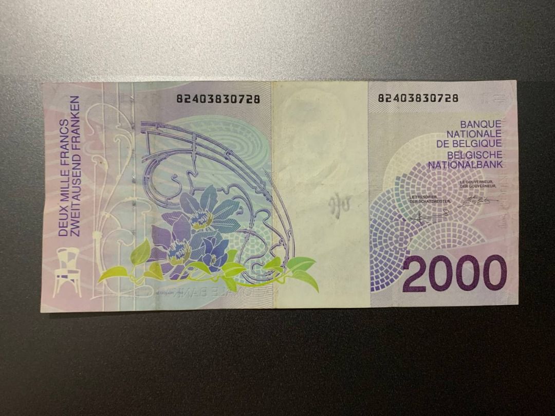 Belgium 2000 Francs Banknote (Category: Currency) located in Indang. Submitted by vykolektor (Listing ID 1460196192, Image 2). Description: Belgium 2000 francs Condition in photos.