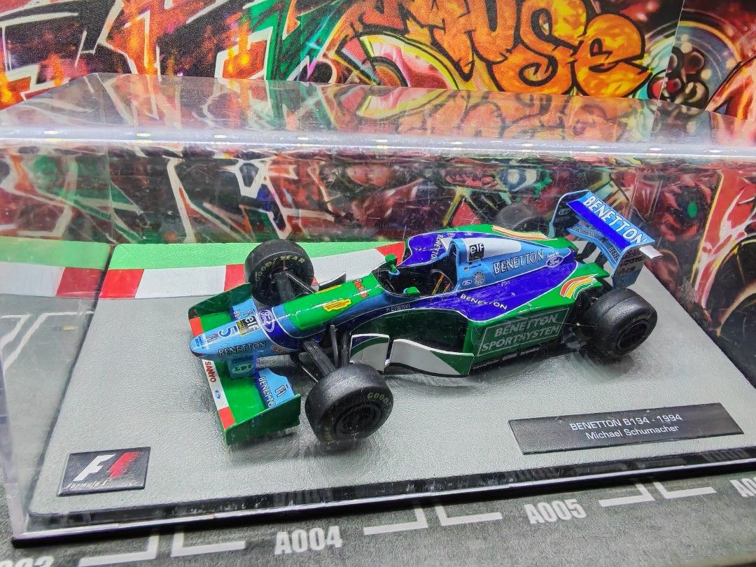 Benetton B194 1994 Michael Schumacher Formula 1 Model (Category: Vehicle & Diecast Models) located in Makati City. Submitted by dekudc (Listing ID 1460194203, Image 1). Description: - Model: 1994 Benetton B194 Formula 1 car - Driver: Michael Schumacher - Era: Iconic 1994 F1 season - Condition: Detailed replica - Display: Mounted on a base with Formula 1 logo - Ideal for: Formula 1 enthusiasts and collectors.