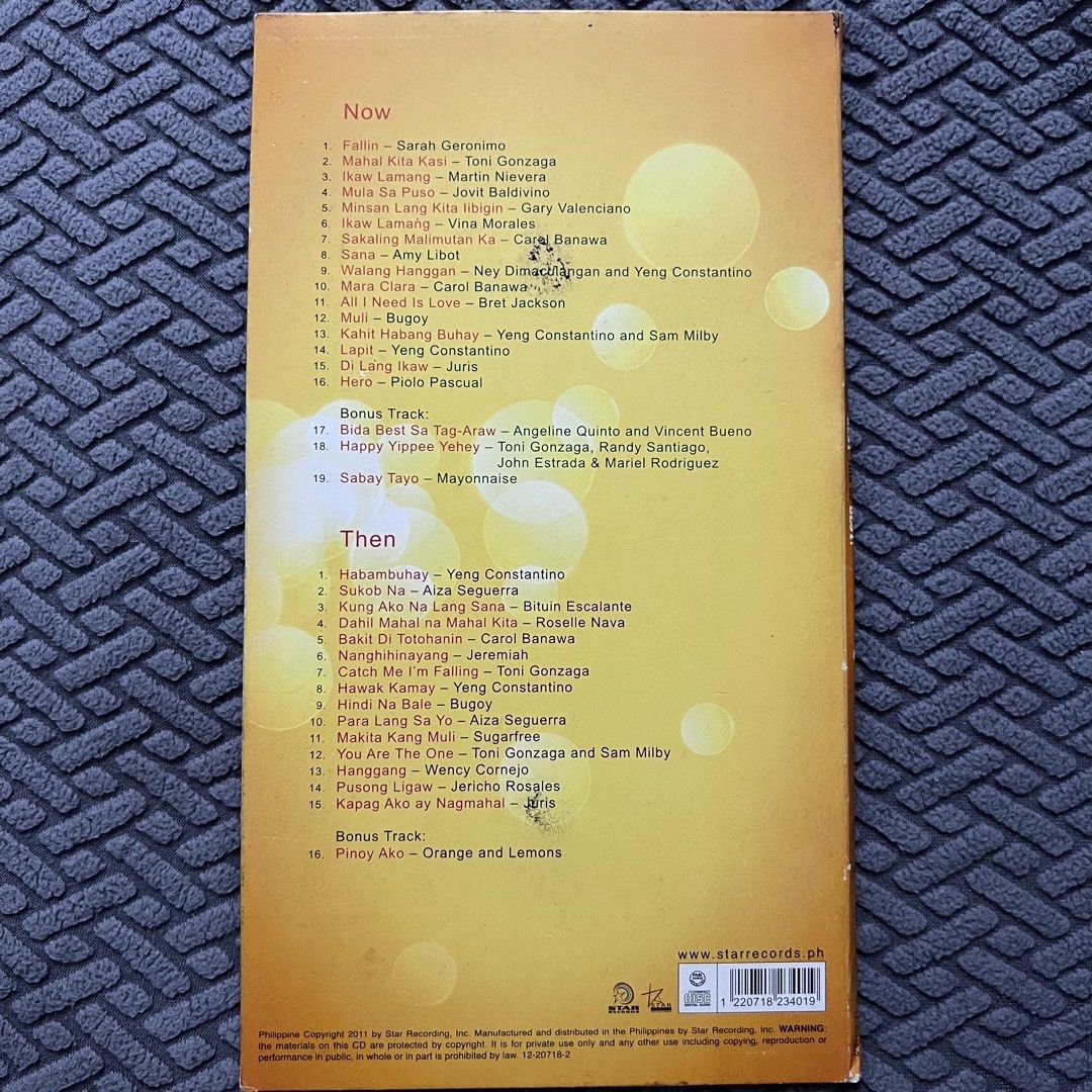 Bida Best, Hits Da Best! (2 CD) (Category: CDs & DVDs) located in Caloocan City. Submitted by thelittlejewelcase (Listing ID 1460248758, Image 2). Description: Featuring Mayonaise Orange and Lemons Juris Jovit Baldivino Roselle Nava Carol Banawa Bugoy Drilon Yeng Constantino Jeremiah Aiza Seguerra Bituin Escalante and many many moreeee !.