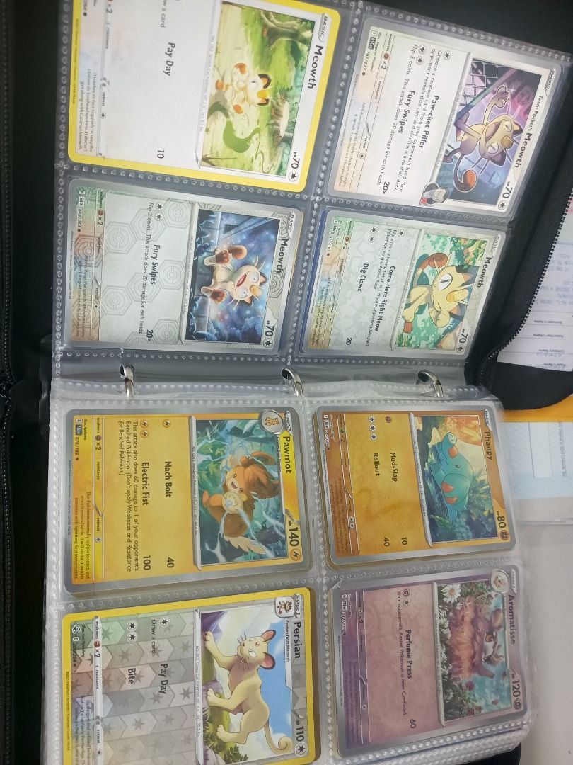 Binder with hits Pokemon, One Piece, MLBB (Category: Comics & Manga) located in Caloocan City. Submitted by tcgbyebye (Listing ID 1460170131, Image 3). Description: Kasama na ang binder with hits official cards from Pokémon, One Piece, MLBB and some etc. cards.