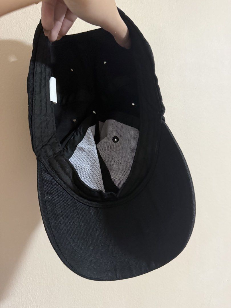 Black hat with minimal rose design (Category: Hats & Beanies) located in Binan City. Submitted by prelovedbykats_011 (Listing ID 1460248979, Image 2). Description: - black hat - small red rose design - used twice.