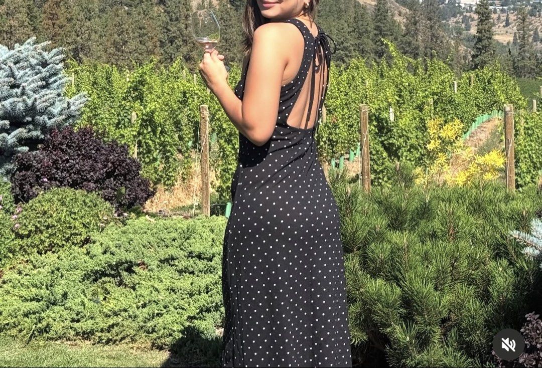 Black Polkadot Maxi Dress (Category: Dresses) located in Binan City. Submitted by colormehappyph (Listing ID 1460230191, Image 2). Description: Used once in Canada XS-S frame.